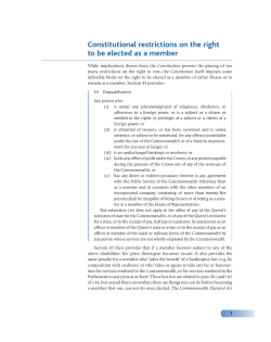 Constitutional restrictions on the right to be elected as a member