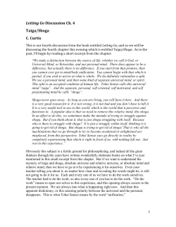 Letting Go Discussion Ch. 4 Taiga/Shoga C. Curtis