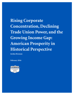 Rising Corporate Concentration, Declining Trade Union Power, and