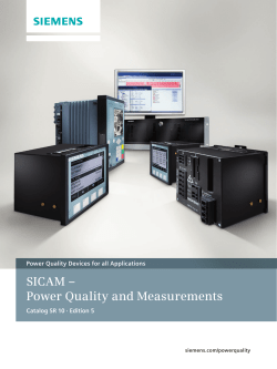 SICAM &ndash; Power Quality and Measurements