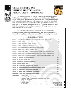 Child Custody and Visiting Rights Manual for Incarcerated Parents