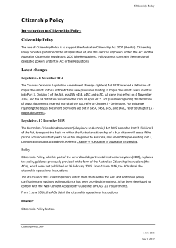 The Citizenship Policy document