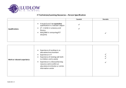 Person Specification