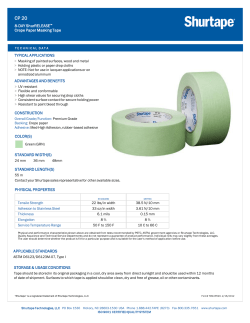 8-DAY ShurRELEASE™ Crepe Paper Masking Tape TYPICAL