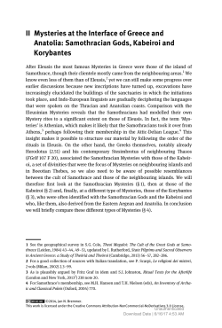 II Mysteries at the Interface of Greece and Anatolia: Samothracian