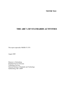 THE ABC`s OF STANDARDS ACTIVITIES