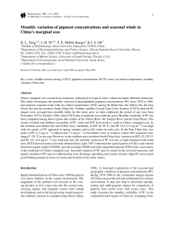 Monthly variation of pigment concentrations and seasonal winds in