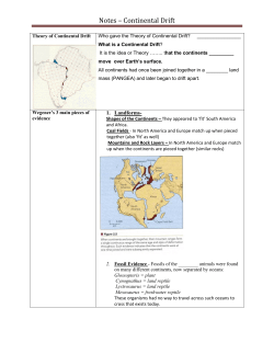 Notes &ndash; Continental Drift