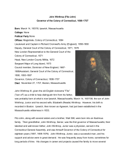 Fitz-John Winthrop - Connecticut State Library