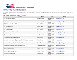 NAHB Subject Contact Directory