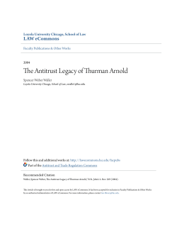 The Antitrust Legacy of Thurman Arnold