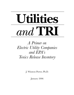 A Primer on Electric Utility Companies and EPA`s
