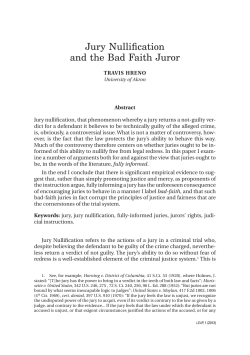Jury Nullification and the Bad Faith Juror