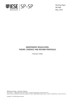 independent regulators: theory, evidence and reform proposals