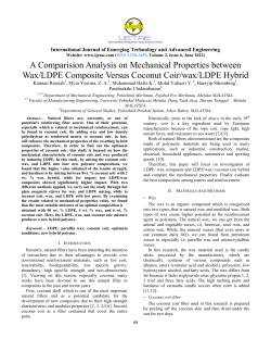 A Comparision Analysis on Mechanical Properties between Wax