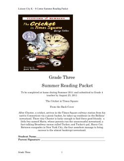 Grade Three Summer Reading Packet
