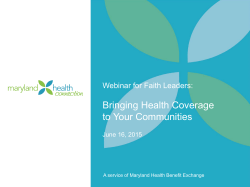 Bringing Health Coverage to Your Communities
