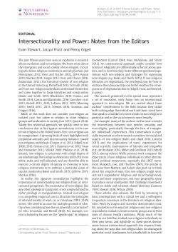 Intersectionality and Power: Notes from the Editors