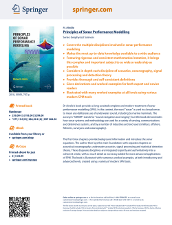 Principles of Sonar Performance Modelling