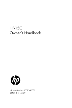 HP-15C Owner`s Handbook