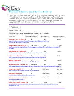 Cincinnati Children`s Guest Services Hotel List