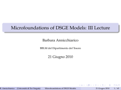Microfoundations of DSGE Models: III Lecture