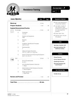 Resistance Training - Michigan Fitness Foundation