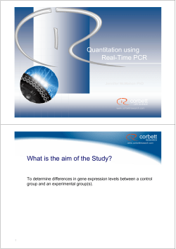 Quantitation using Real-Time PCR What is the aim of the Study?