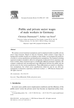 Public and private sector wages of male workers in Germany