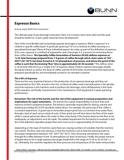 Espresso Basics