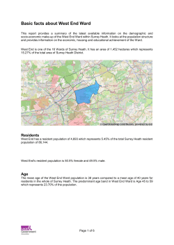 Basic facts about West End Ward