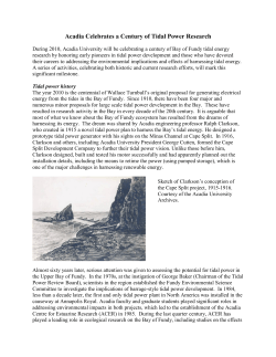 Century of Tidal Power Research - Acadia Centre for Estuarine