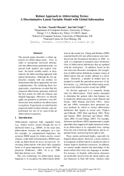 Robust Approach to Abbreviating Terms: A Discriminative Latent