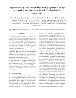 Implementing face recognition using a parallel image processing