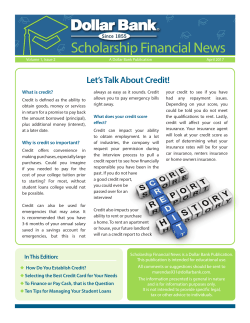 Scholarship Financial News, Volume 1 Issue 2