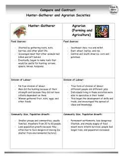 Compare and Contrast: Hunter-Gatherer and Agrarian Societies