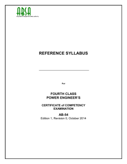 AB-054 New Fourth Class Power Engineers Syllabus