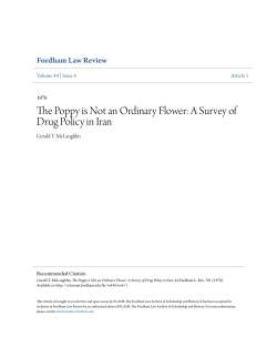 The Poppy is Not an Ordinary Flower: A Survey of Drug Policy in Iran