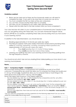 Y2 Homework Passport - Stamford Green Primary School