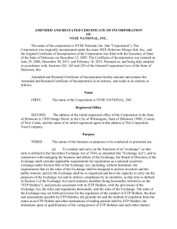 amended and restated certificate of