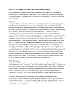 How Does Psychological Trauma Affect the Body and the Brain The