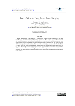 Tests of Gravity Using Lunar Laser Ranging | SpringerLink
