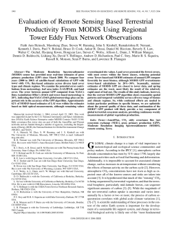 Evaluation of Remote Sensing Based Terrestrial Productivity From