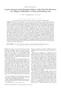 Genetic Structure and Colonization History of the Fruit Fly