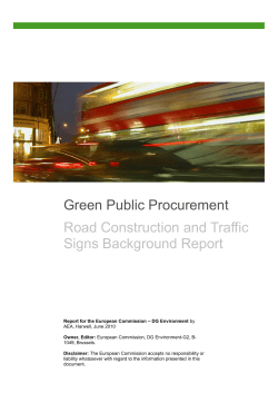 Green Public Procurement &ndash; Road Construction