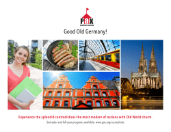 Good Old Germany! - Program of Academic Exchange
