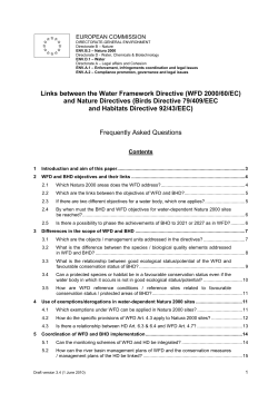 Links between the Water Framework Directive (WFD 2000/60/EC