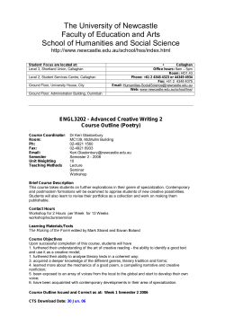 ENGL3202 Poetry - University of Newcastle
