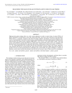 measuring the mass of solar system planets using pulsar timing