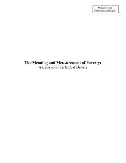 The Meaning and Measurement of Poverty